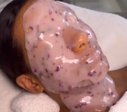 Soin avec masque alginate collagène